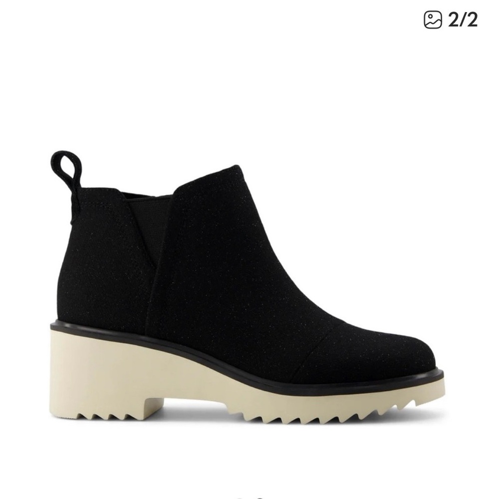 Tom's Maude lug sole boots - black sparkle